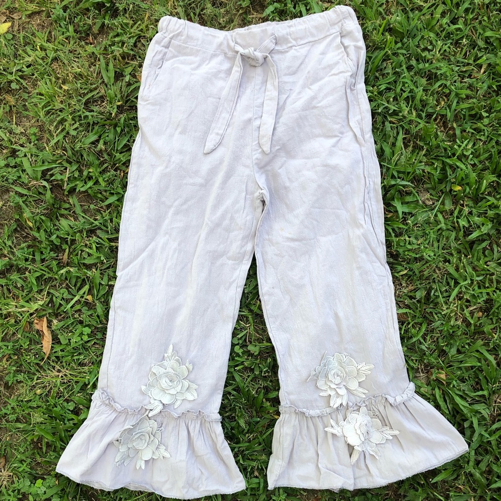 Pants Capris Calf Ladies Large Taupe Pkg said L-XL
